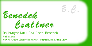 benedek csallner business card